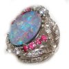 TOP Black Opal Ruby Diamond Platinum Ring 3.96 ctw - Image 7