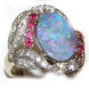 TOP Black Opal Ruby Diamond Platinum Ring 3.96 ctw - Image 8