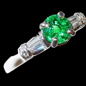 Spectacular Tsavorite Diamond Ring 14KWG 1.72 ctw