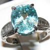 GIT Certified Large Paraiba Tourmaline Diamond Ring 14KWG 7.02 ctw - Image 8