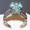 GIT Certified Large Paraiba Tourmaline Diamond Ring 14KWG 7.02 ctw - Image 7