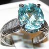 GIT Certified Large Paraiba Tourmaline Diamond Ring 14KWG 7.02 ctw - Image 5