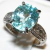 GIT Certified Large Paraiba Tourmaline Diamond Ring 14KWG 7.02 ctw - Image 3