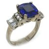 AAA+ Cushion Tanzanite Diamond Ring 14KWG 3.88 ctw - Image 2