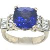 AAA+ Cushion Tanzanite Diamond Ring 14KWG 3.88 ctw - Image 7