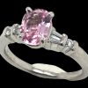Pink/Peach Lotus Colored Padparadscha Sapphire Diamond Ring Platinum 1.52 ctw - Image 8