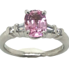 Pink/Peach Lotus Colored Padparadscha Sapphire Diamond Ring Platinum 1.52 ctw - Image 6