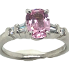 Pink/Peach Lotus Colored Padparadscha Sapphire Diamond Ring Platinum 1.52 ctw - Image 5