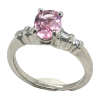 Pink/Peach Lotus Colored Padparadscha Sapphire Diamond Ring Platinum 1.52 ctw - Image 2