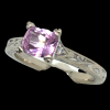 Pink Cushion Cut Sapphire Diamond Ring 14KWG 0.88 ctw - Image 5