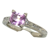 Pink Cushion Cut Sapphire Diamond Ring 14KWG 0.88 ctw - Image 6