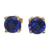 AAA+ Portuguese Cut Tanzanite Stud Earrings 18KYG 3.64 ctw - Image 6