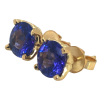 AAA+ Portuguese Cut Tanzanite Stud Earrings 18KYG 3.64 ctw - Image 5