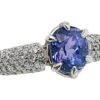 Luxurious Oval Portuguese Cut Tanzanite (H)* Pave Diamond Platinum Ring 3.09 ctw - Image 2