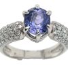 Luxurious Oval Portuguese Cut Tanzanite (H)* Pave Diamond Platinum Ring 3.09 ctw - Image 3