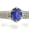 Luxurious Oval Portuguese Cut Tanzanite (H)* Pave Diamond Platinum Ring 3.09 ctw - Image 5