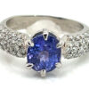 Luxurious Oval Portuguese Cut Tanzanite (H)* Pave Diamond Platinum Ring 3.09 ctw - Image 6