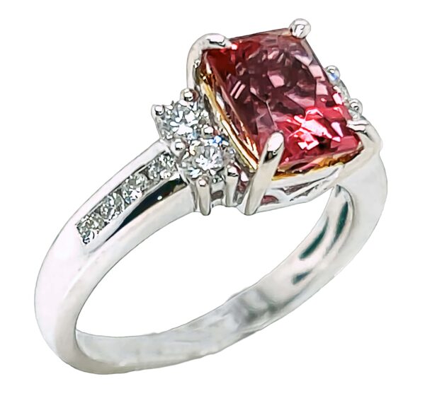 Award Winning John Dyer Faceted Pink Tourmaline (N)* Diamond Ring 14KWG 2.58 ctw - Image 2