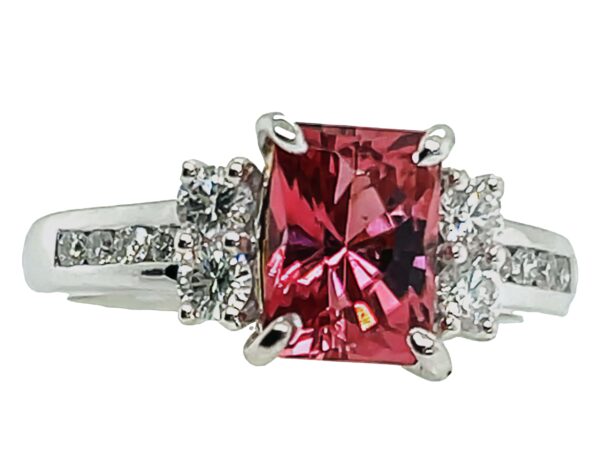 Award Winning John Dyer Faceted Pink Tourmaline (N)* Diamond Ring 14KWG 2.58 ctw - Image 3