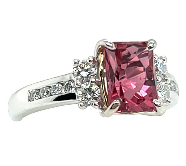 Award Winning John Dyer Faceted Pink Tourmaline (N)* Diamond Ring 14KWG 2.58 ctw - Image 4