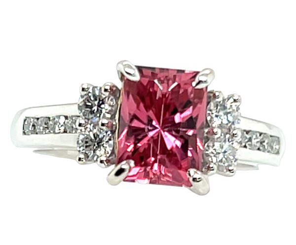 Award Winning John Dyer Faceted Pink Tourmaline (N)* Diamond Ring 14KWG 2.58 ctw - Image 5