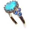 Solid Lighting Ridge, AU Black Opal Ceylon Sapphire Ring 14KWG 1.65 ctw - Image 2