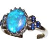 Solid Lighting Ridge, AU Black Opal Ceylon Sapphire Ring 14KWG 1.65 ctw - Image 4