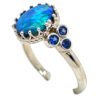 Solid Lighting Ridge, AU Black Opal Ceylon Sapphire Ring 14KWG 1.65 ctw - Image 6
