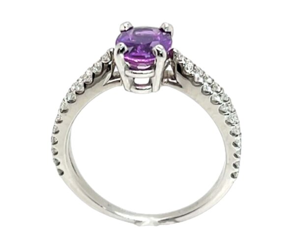 Beautiful Purple/Violet Sapphire Diamond Ring 14KWG 2.45 ctw - Image 3