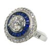 Large USA EGL Certified Diamond (N)* Sapphire (H)* Art Deco Ring 18KWG 3.00 ctw - Image 6
