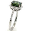 AAA+ Rated Cushion Green Sapphire (H)* Diamond Halo Ring 14KWG 3.91 ct - Image 3