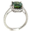 AAA+ Rated Cushion Green Sapphire (H)* Diamond Halo Ring 14KWG 3.91 ct - Image 2