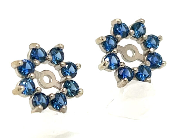 Ceylon Blue Sapphire (H)* Jacket Earrings 14KWG 1.30 ctw - Image 5