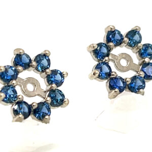 Ceylon Blue Sapphire (H)* Jacket Earrings 14KWG 1.30 ctw
