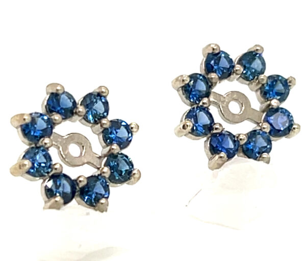 Ceylon Blue Sapphire (H)* Jacket Earrings 14KWG 1.30 ctw