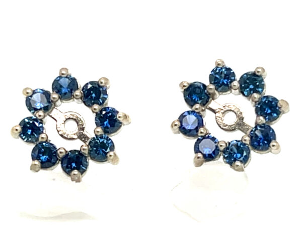 Ceylon Blue Sapphire (H)* Jacket Earrings 14KWG 1.30 ctw - Image 2