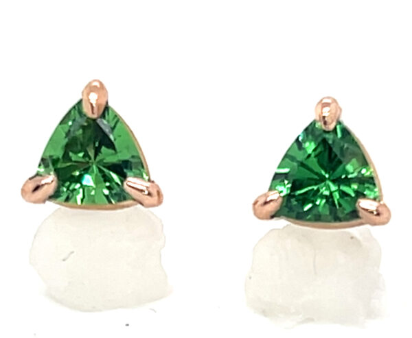 AAA+ Vivid Green Tsavorite (N)* Studs 14KRG 1.50 ctw - Image 6