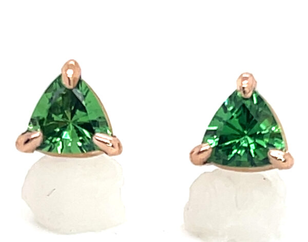 AAA+ Vivid Green Tsavorite (N)* Studs 14KRG 1.50 ctw - Image 2