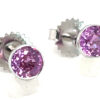 Bezel Set Pink Sapphire (H)* Studs 14KWG 1.30 ctw - Image 3