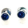 Bezel Set Ceylon Blue Sapphire (H)* Earrings 14KWG 0.80 ctw