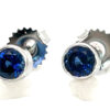 Bezel Set Ceylon Blue Sapphire (H)* Earrings 14KWG 0.80 ctw - Image 6