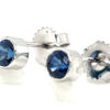 Bezel Set Ceylon Blue Sapphire (H)* Earrings 14KWG 0.80 ctw - Image 4