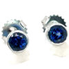 Bezel Set Ceylon Blue Sapphire (H)* Earrings 14KWG 0.80 ctw - Image 2