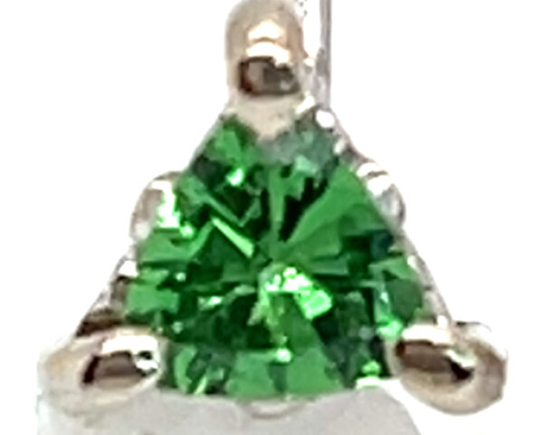 Leverback Vibrant Green Trilliant Tsavorite (N)* Dangle Earrings 14KWG 1.10 ctw - Image 2