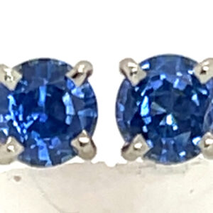 Ceylon Blue Sapphire (H)* Stud Earrings 14KWG 0.78 ctw