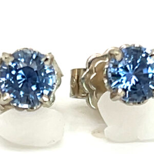 Ceylon Sapphire (H)* Stud earrings 14KWG 1.34 ctw