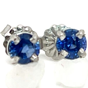 Platinum AAA+ Rated Ceylon Blue Sapphire (H)* Stud Earrings 0.78 ctw
