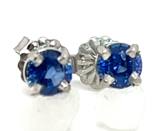 Platinum AAA+ Rated Ceylon Blue Sapphire (H)* Stud Earrings 0.78 ctw