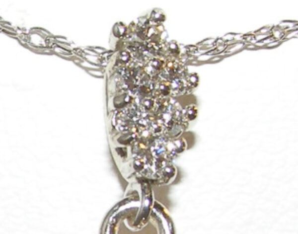 John Dyer Faceted Trilliant Blue/Green Tourmaline (N)* Diamond Pendant 14KWG 1.93 ctw - Image 3