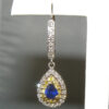 Pear-Cut Ceylon Blue Sapphires with Yellow & White Diamonds – Elegant 14KTT Dangle Earrings - Image 5